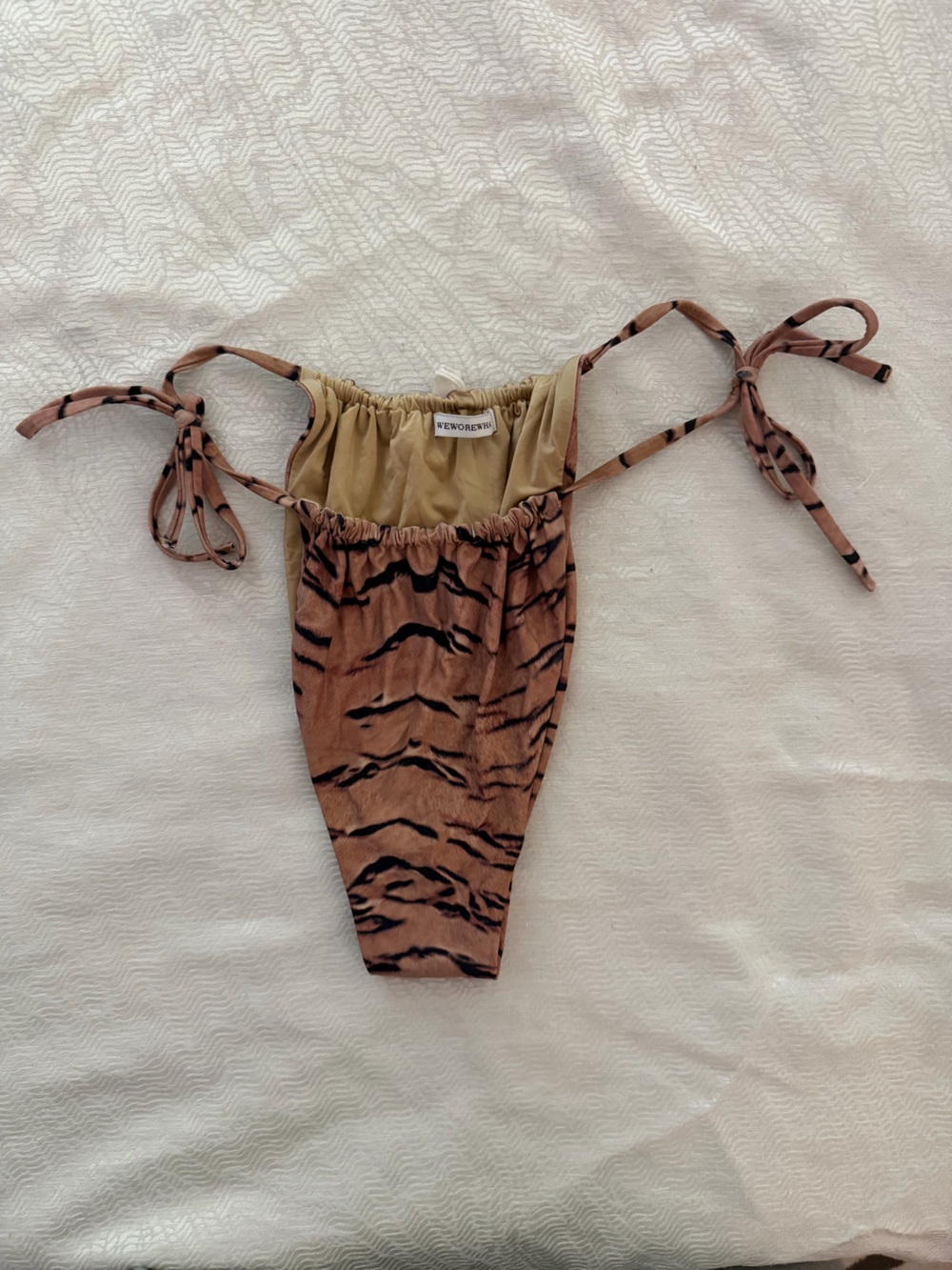 Weworewhat Tiger-Print Tie-Strap Bikini Top